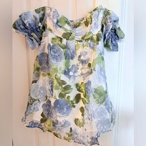 Blue and Green Babydoll Dress